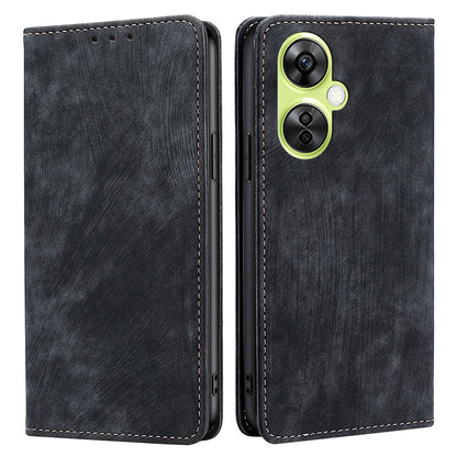 For OnePlus Nord CE 3 Lite 5G / Nord N30 5G RFID Blocking Wallet Case TPU+PU Leather Stand Magnetic Phone Cover