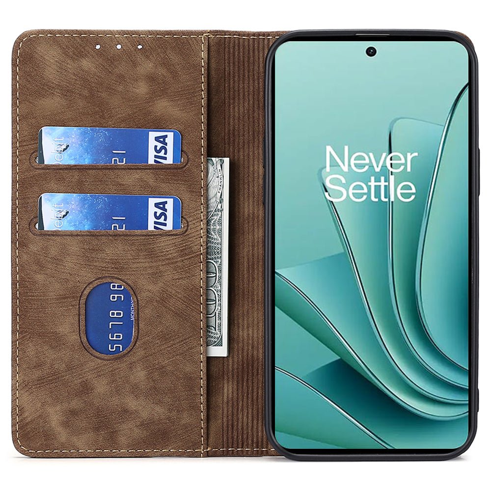 For OnePlus Nord CE 3 Lite 5G / Nord N30 5G RFID Blocking Wallet Case TPU+PU Leather Stand Magnetic Phone Cover