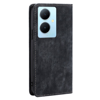 For vivo Y78+ 5G RFID Blocking Wallet PU Leather Phone Case Magnetic Stand Phone Cover