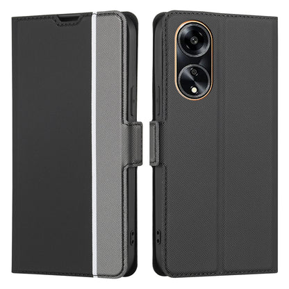 For Oppo A1 5G / A98 5G / F23 5G Card Slot Twill Texture Phone Cover Stand Magnetic Closure PU Leather Case