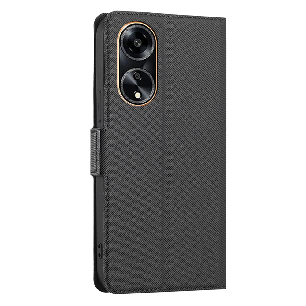For Oppo A1 5G / A98 5G / F23 5G Card Slot Twill Texture Phone Cover Stand Magnetic Closure PU Leather Case