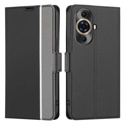 For Huawei nova 11 Pro / nova 11 Ultra Mobile Phone Case Twill Texture Card Holder Stand PU Leather Phone Cover