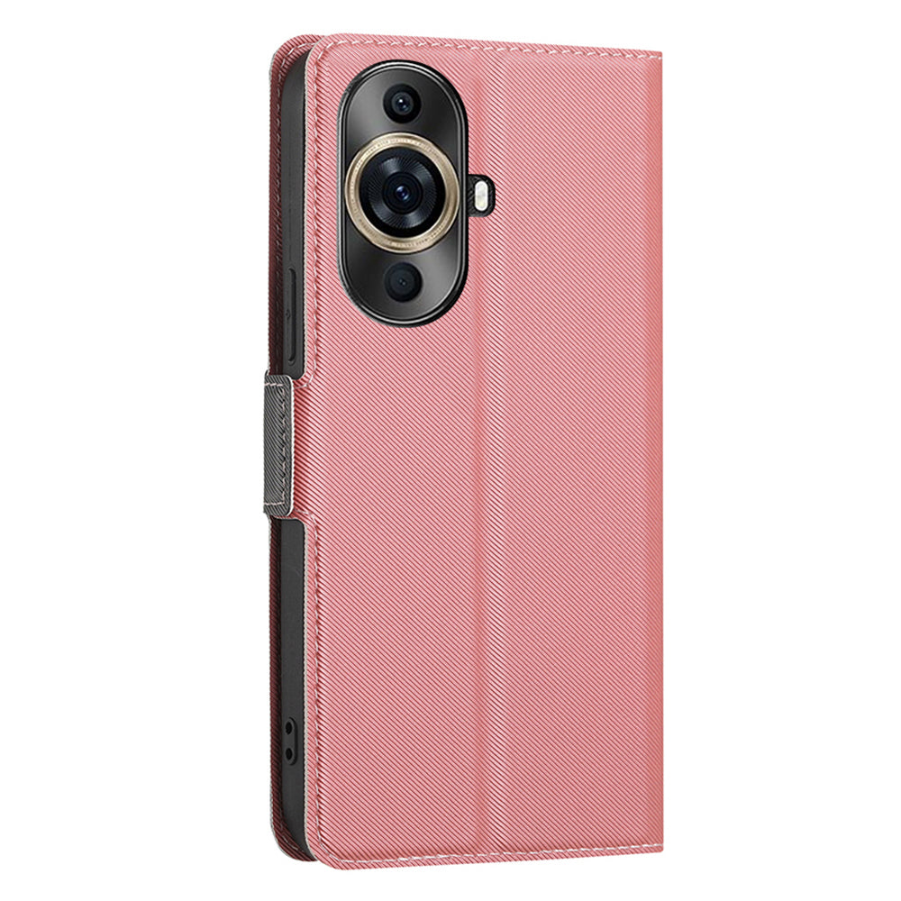 For Huawei nova 11 Pro / nova 11 Ultra Mobile Phone Case Twill Texture Card Holder Stand PU Leather Phone Cover