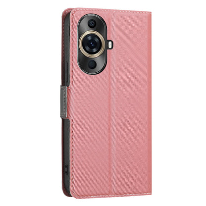 For Huawei nova 11 Pro / nova 11 Ultra Mobile Phone Case Twill Texture Card Holder Stand PU Leather Phone Cover
