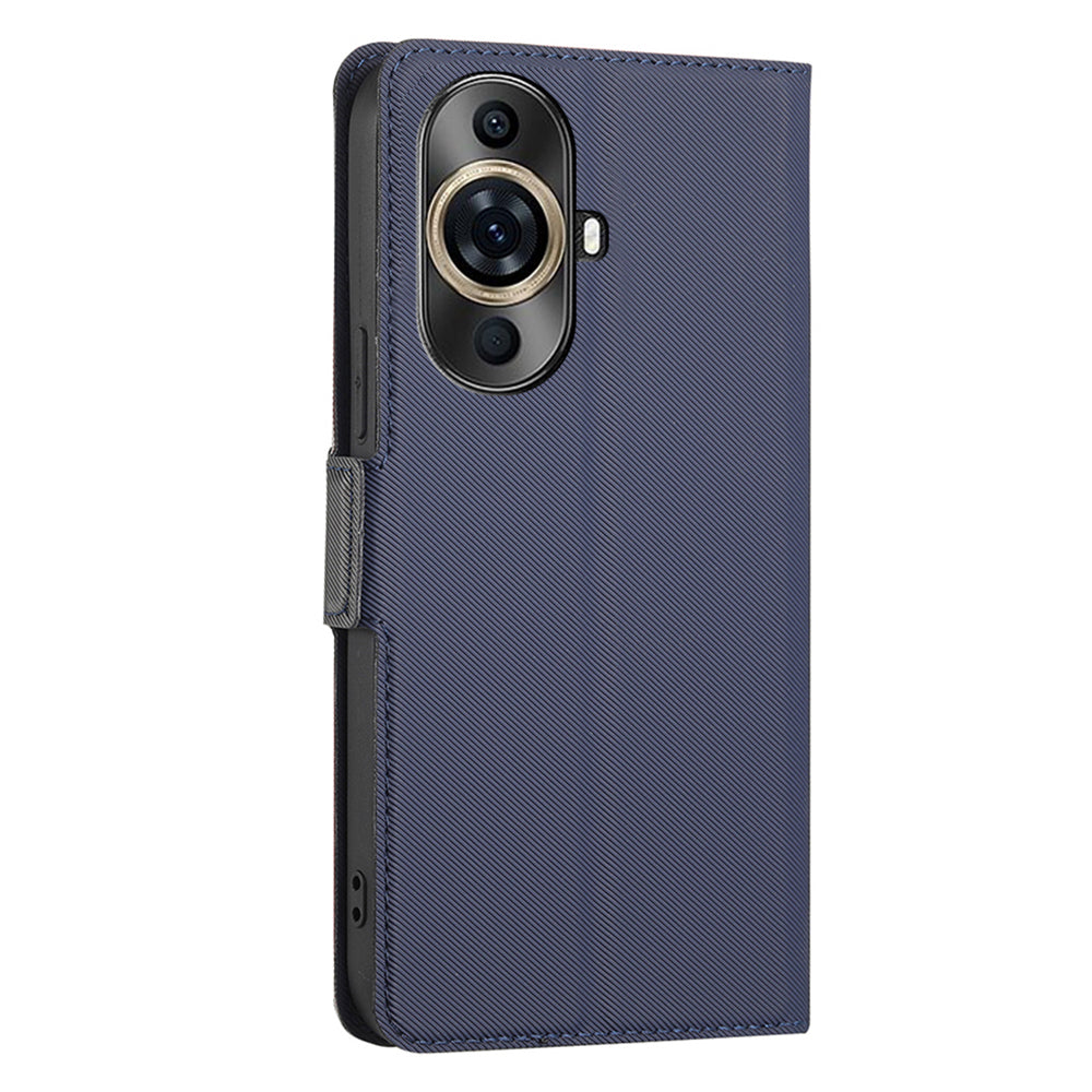 For Huawei nova 11 Pro / nova 11 Ultra Mobile Phone Case Twill Texture Card Holder Stand PU Leather Phone Cover