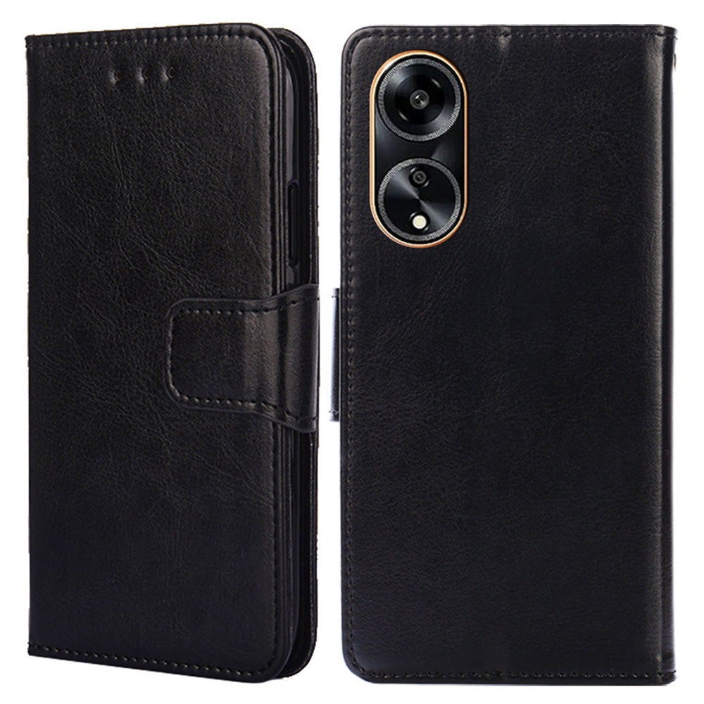 For Oppo A1 5G / A98 5G / F23 5G Wallet Stand Cover Shockproof Textured PULeather+TPU Cell Phone Case