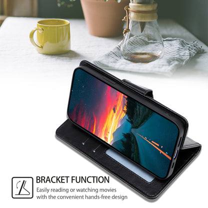 For Oppo A1 5G / A98 5G / F23 5G Wallet Stand Cover Shockproof Textured PULeather+TPU Cell Phone Case