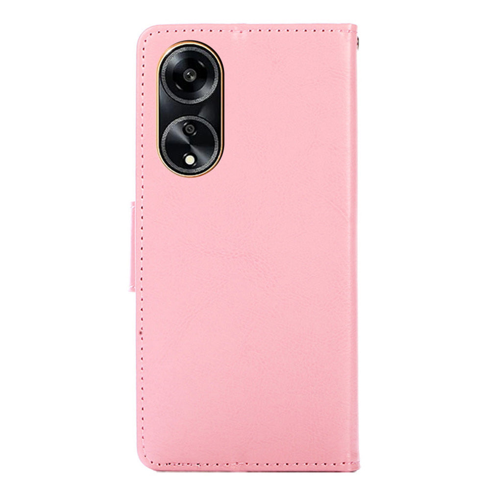 For Oppo A1 5G / A98 5G / F23 5G Wallet Stand Cover Shockproof Textured PULeather+TPU Cell Phone Case