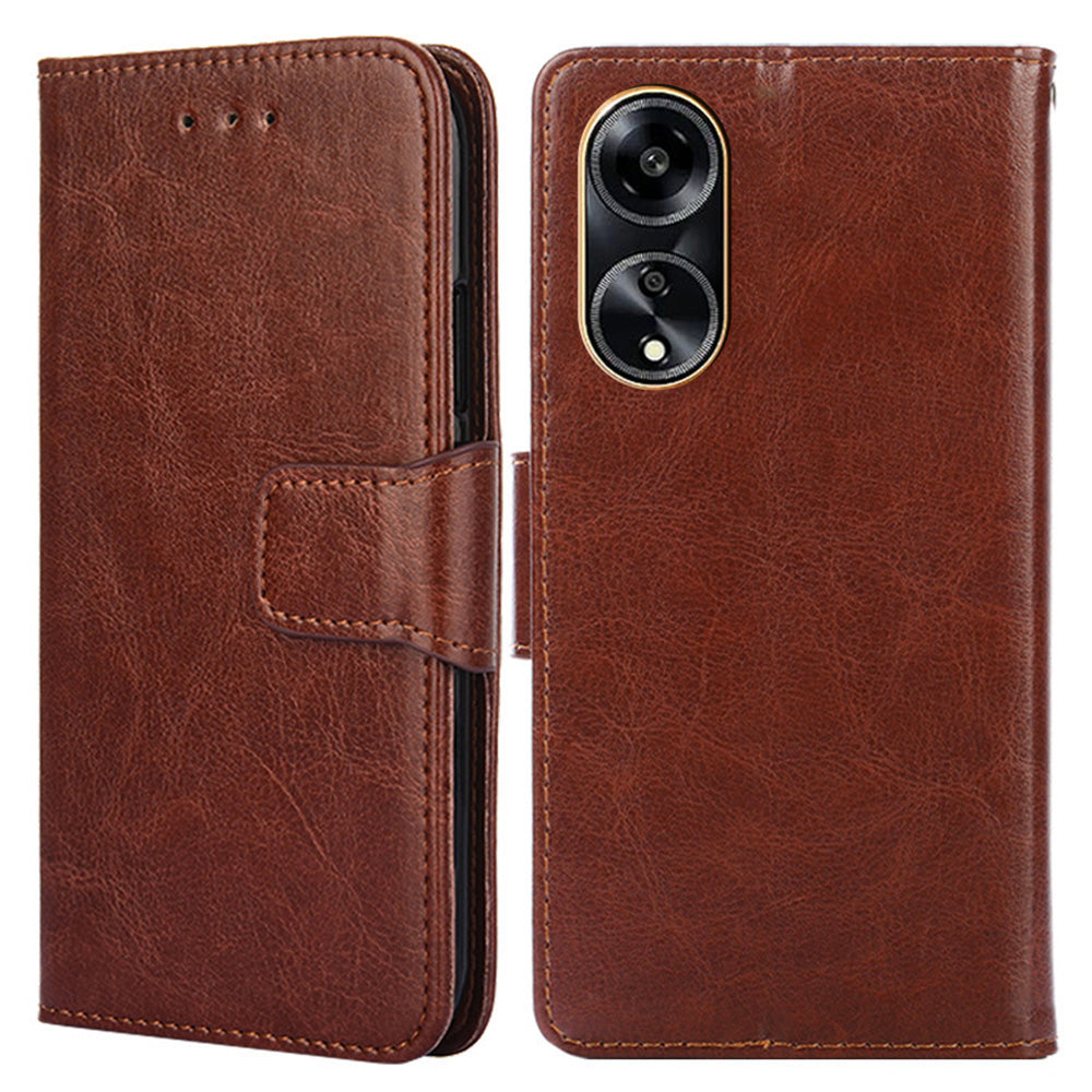 For Oppo A1 5G / A98 5G / F23 5G Wallet Stand Cover Shockproof Textured PULeather+TPU Cell Phone Case