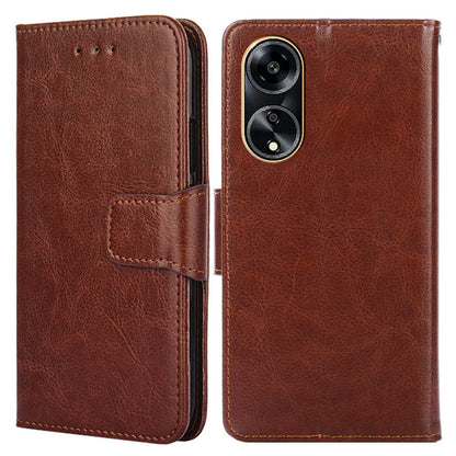 For Oppo A1 5G / A98 5G / F23 5G Wallet Stand Cover Shockproof Textured PULeather+TPU Cell Phone Case