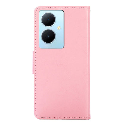 Anti-Scratch Textured Leather Wallet Case for vivo Y78+ 5G Stand Cover Shockproof Phone Protector