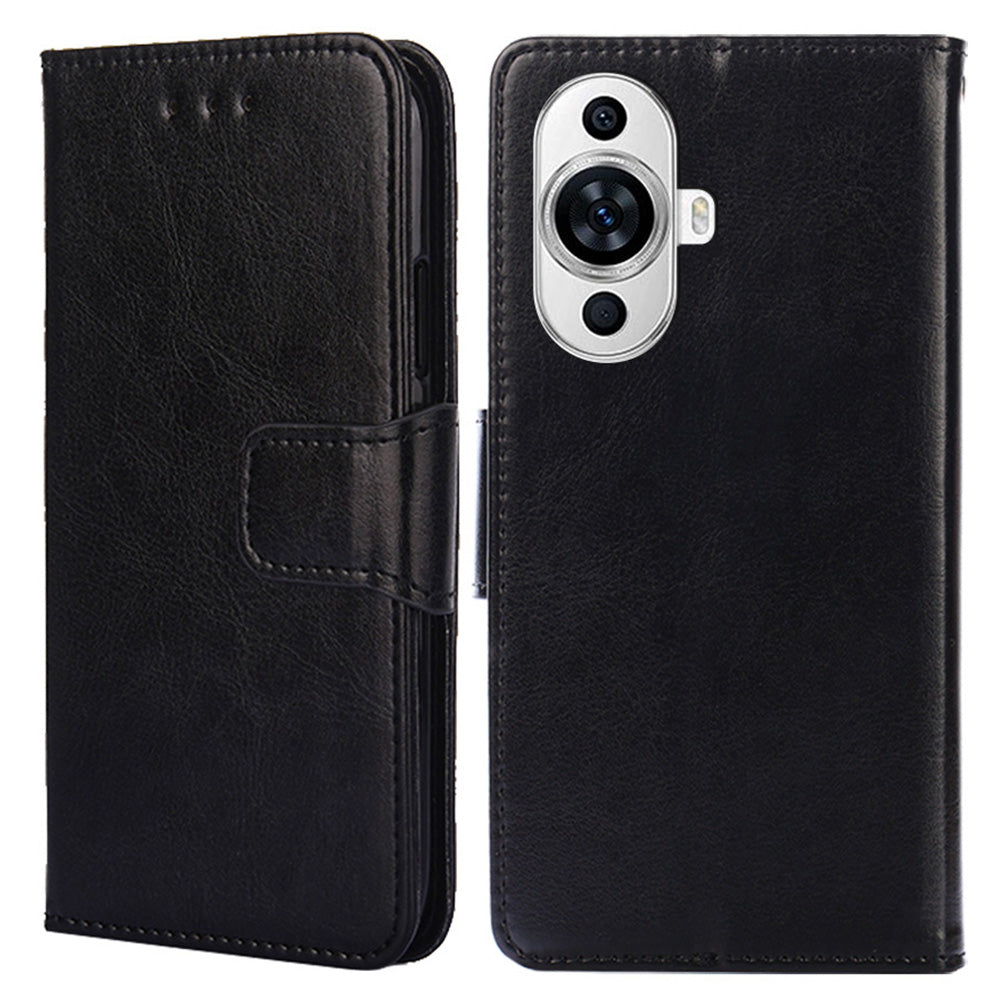 For Huawei nova 11 Anti-Fingerprint Phone Cover Textured Leather Wallet Stand Cell Phone Case