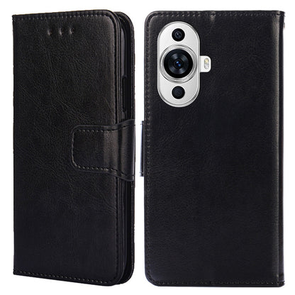 For Huawei nova 11 Anti-Fingerprint Phone Cover Textured Leather Wallet Stand Cell Phone Case