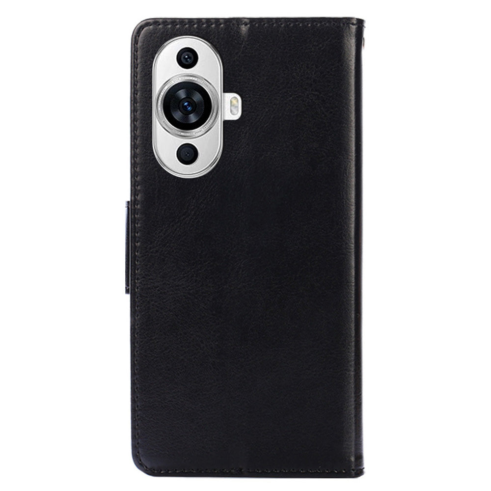 For Huawei nova 11 Anti-Fingerprint Phone Cover Textured Leather Wallet Stand Cell Phone Case