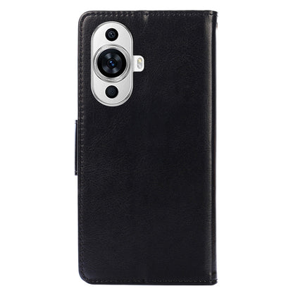 For Huawei nova 11 Anti-Fingerprint Phone Cover Textured Leather Wallet Stand Cell Phone Case