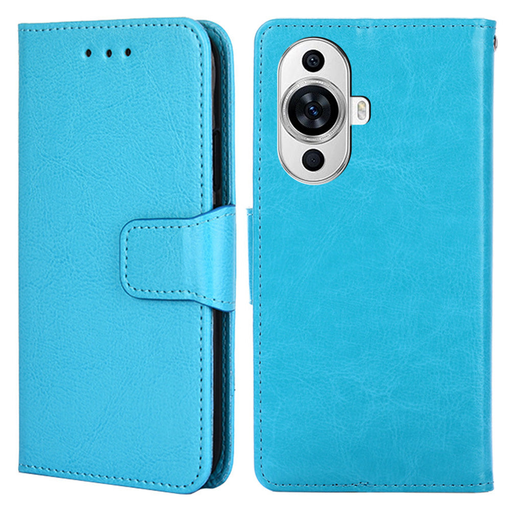 For Huawei nova 11 Anti-Fingerprint Phone Cover Textured Leather Wallet Stand Cell Phone Case