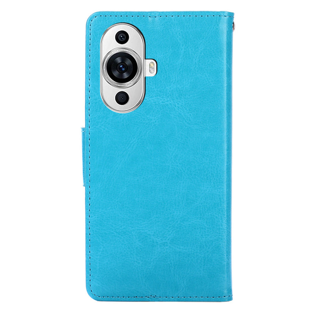 For Huawei nova 11 Anti-Fingerprint Phone Cover Textured Leather Wallet Stand Cell Phone Case