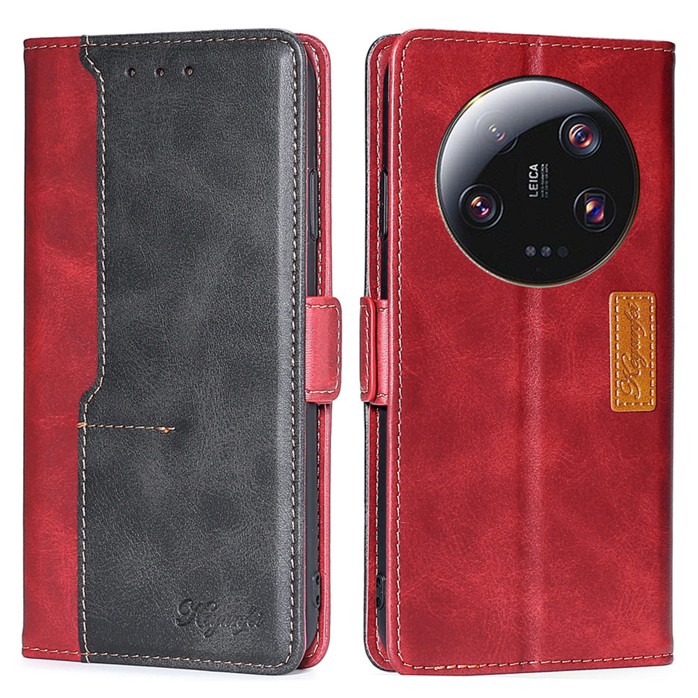 For Xiaomi 13 Ultra PU Leather Stand Cover Contrast Color Flip Wallet Phone Case