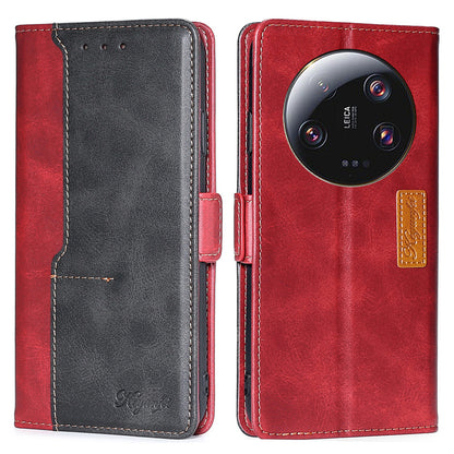 For Xiaomi 13 Ultra PU Leather Stand Cover Contrast Color Flip Wallet Phone Case