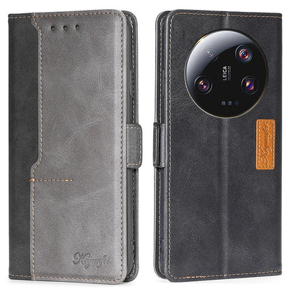 For Xiaomi 13 Ultra PU Leather Stand Cover Contrast Color Flip Wallet Phone Case