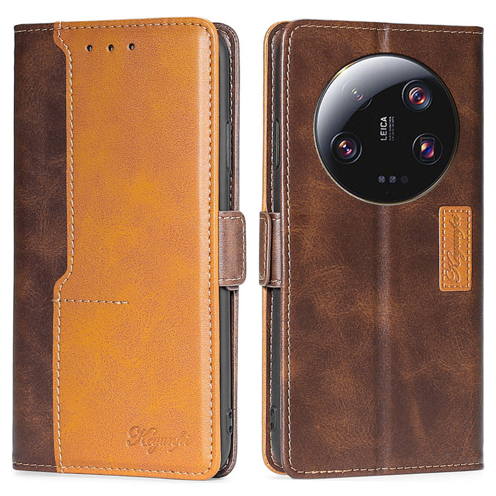 For Xiaomi 13 Ultra PU Leather Stand Cover Contrast Color Flip Wallet Phone Case