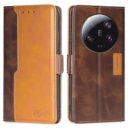 For Xiaomi 13 Ultra PU Leather Stand Cover Contrast Color Flip Wallet Phone Case