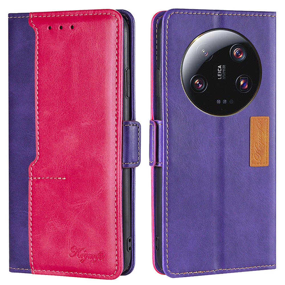 For Xiaomi 13 Ultra PU Leather Stand Cover Contrast Color Flip Wallet Phone Case
