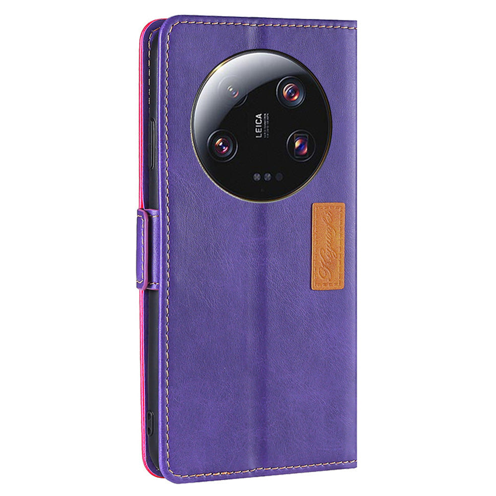 For Xiaomi 13 Ultra PU Leather Stand Cover Contrast Color Flip Wallet Phone Case