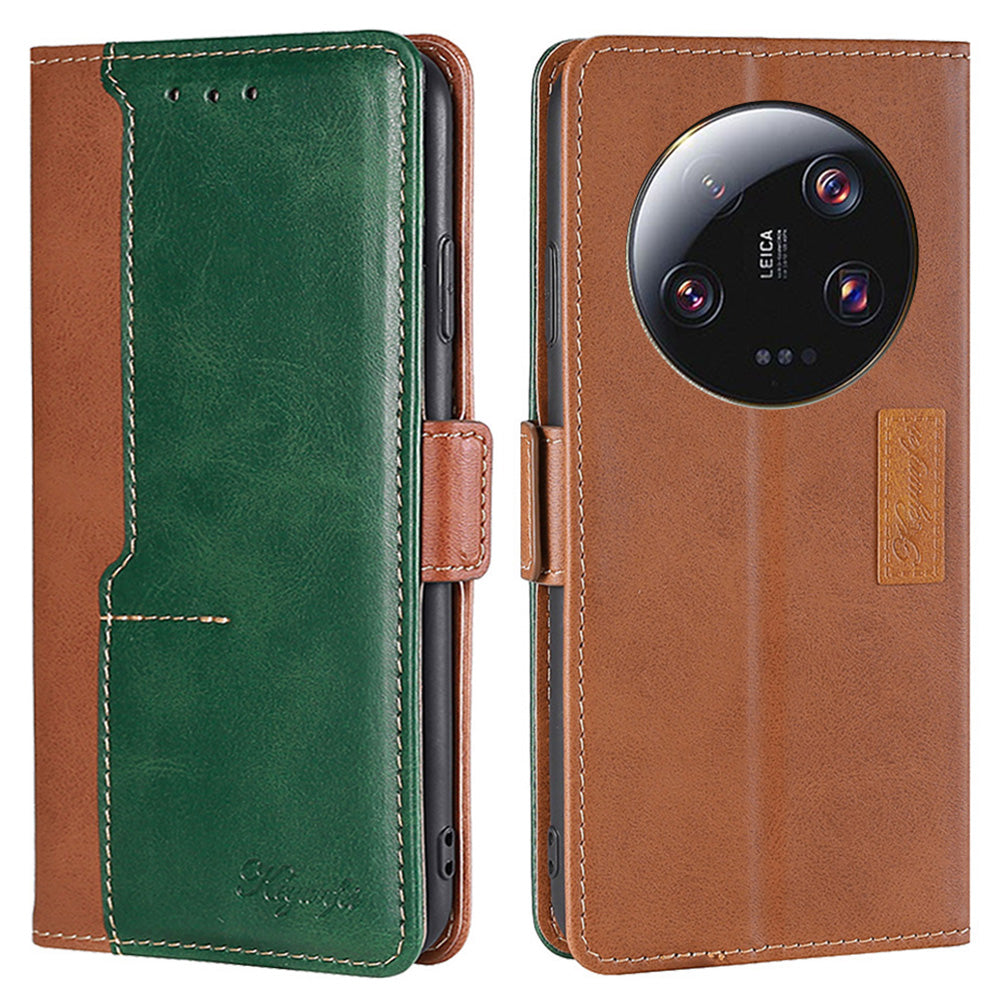 For Xiaomi 13 Ultra PU Leather Stand Cover Contrast Color Flip Wallet Phone Case