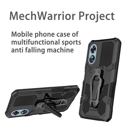 MechWarrior Project For Oppo A17 4G Kickstand Belt Clip Cover Shockproof TPU+PC Phone Case
