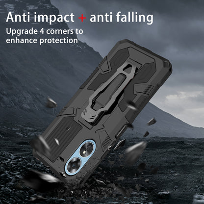 MechWarrior Project For Oppo A17 4G Kickstand Belt Clip Cover Shockproof TPU+PC Phone Case