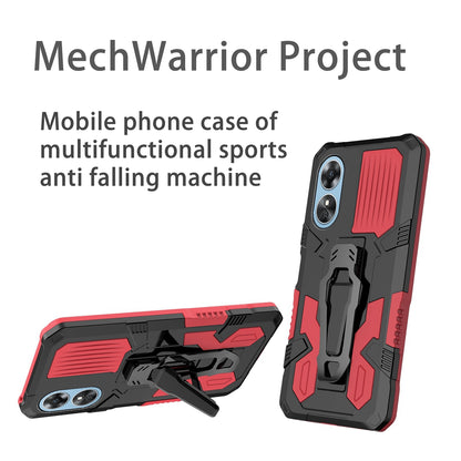 MechWarrior Project For Oppo A17 4G Kickstand Belt Clip Cover Shockproof TPU+PC Phone Case