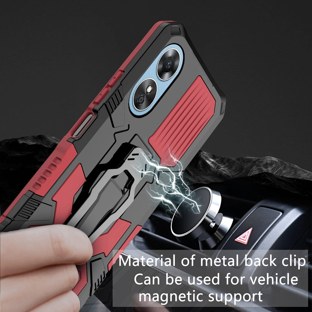 MechWarrior Project For Oppo A17 4G Kickstand Belt Clip Cover Shockproof TPU+PC Phone Case