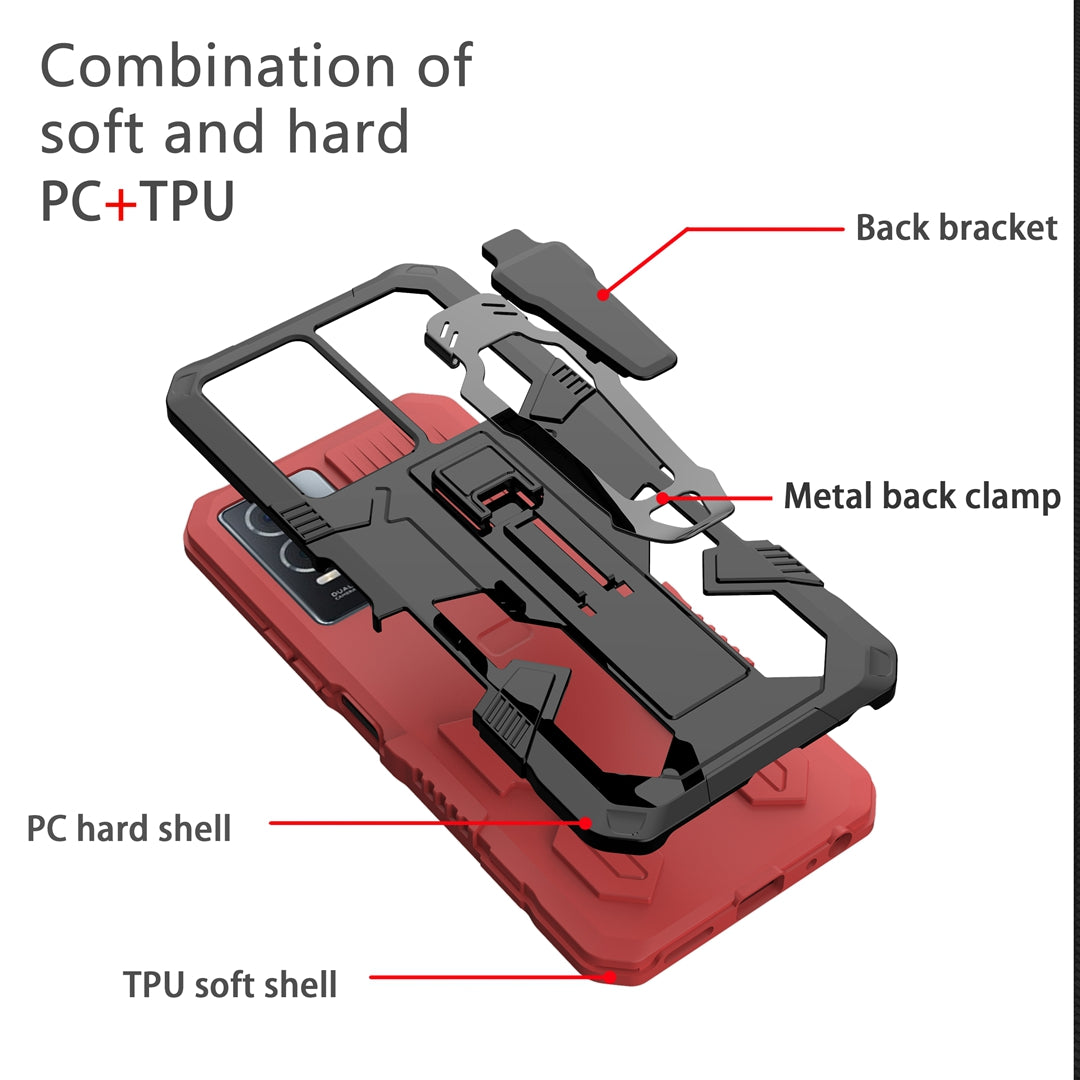 MechWarrior Project For Oppo A17 4G Kickstand Belt Clip Cover Shockproof TPU+PC Phone Case