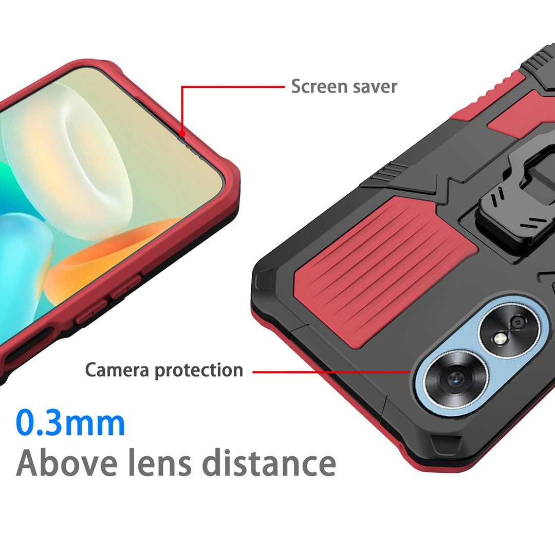 MechWarrior Project For Oppo A17 4G Kickstand Belt Clip Cover Shockproof TPU+PC Phone Case