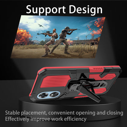 MechWarrior Project For Oppo A17 4G Kickstand Belt Clip Cover Shockproof TPU+PC Phone Case