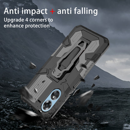 MechWarrior Project For Oppo A17 4G Kickstand Belt Clip Cover Shockproof TPU+PC Phone Case