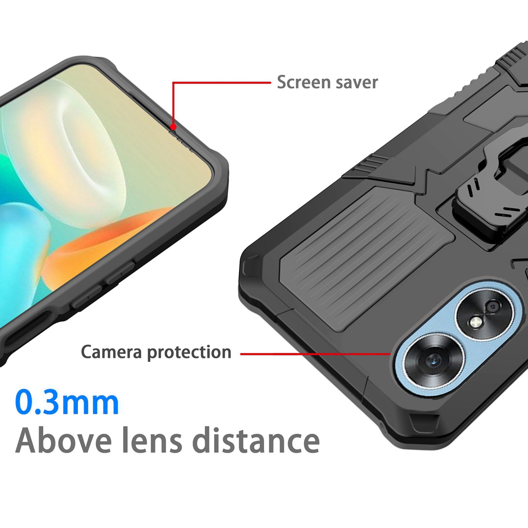 MechWarrior Project For Oppo A17 4G Kickstand Belt Clip Cover Shockproof TPU+PC Phone Case
