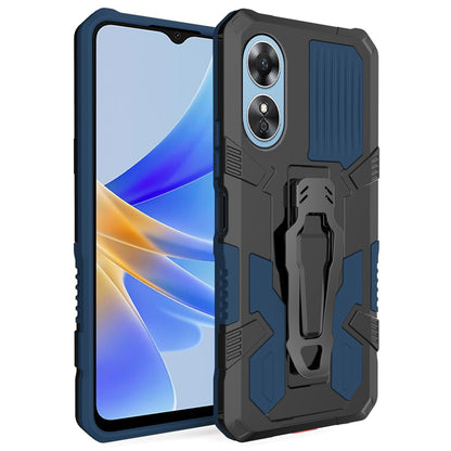 MechWarrior Project For Oppo A17 4G Kickstand Belt Clip Cover Shockproof TPU+PC Phone Case