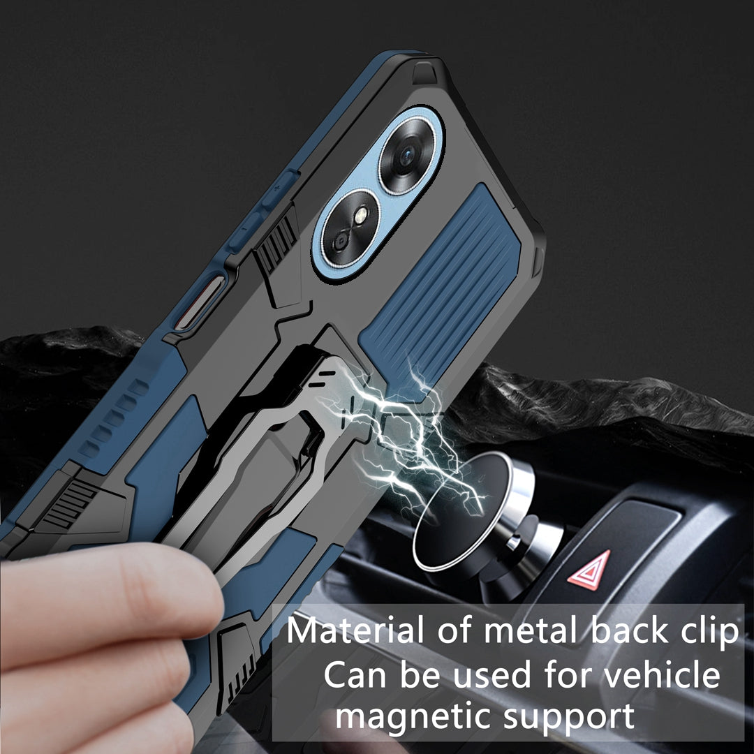 MechWarrior Project For Oppo A17 4G Kickstand Belt Clip Cover Shockproof TPU+PC Phone Case