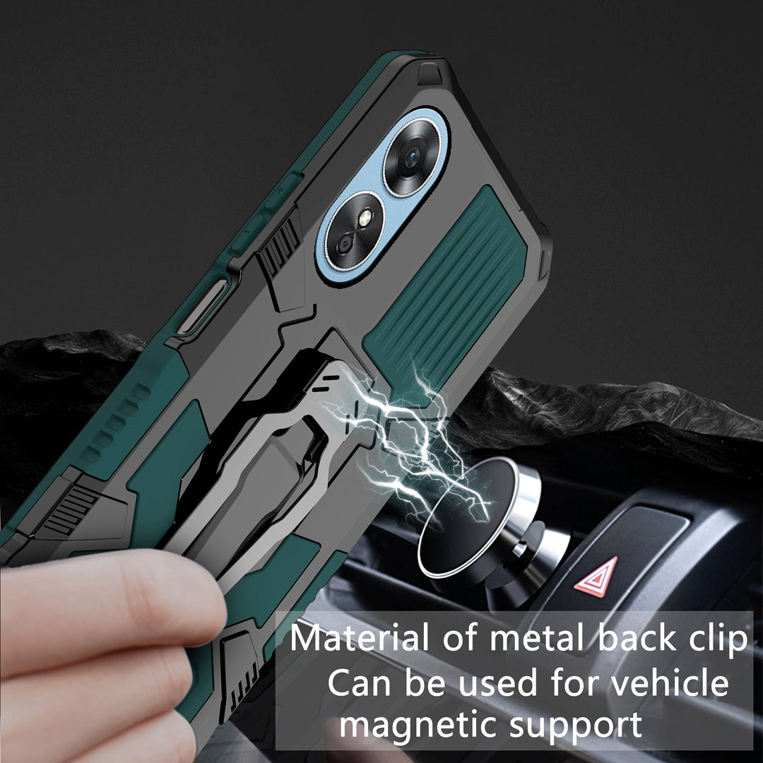 MechWarrior Project For Oppo A17 4G Kickstand Belt Clip Cover Shockproof TPU+PC Phone Case