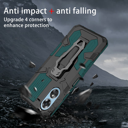 MechWarrior Project For Oppo A17 4G Kickstand Belt Clip Cover Shockproof TPU+PC Phone Case