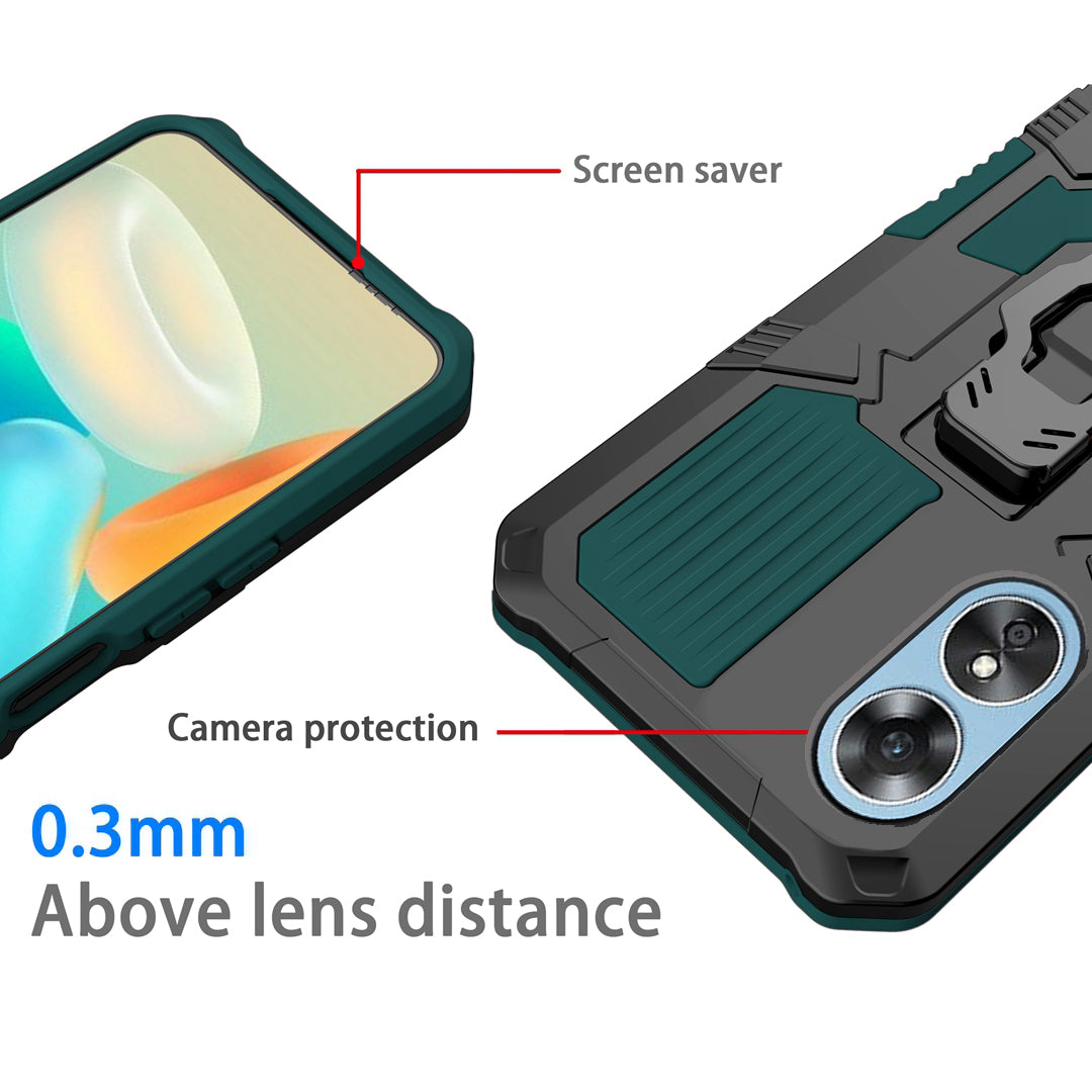 MechWarrior Project For Oppo A17 4G Kickstand Belt Clip Cover Shockproof TPU+PC Phone Case