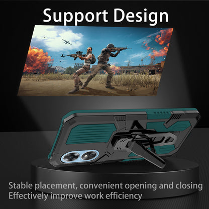 MechWarrior Project For Oppo A17 4G Kickstand Belt Clip Cover Shockproof TPU+PC Phone Case