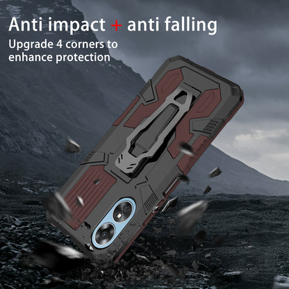 MechWarrior Project For Oppo A17 4G Kickstand Belt Clip Cover Shockproof TPU+PC Phone Case