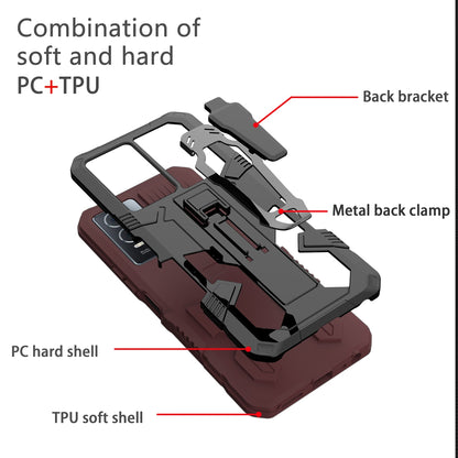 MechWarrior Project For Oppo A17 4G Kickstand Belt Clip Cover Shockproof TPU+PC Phone Case