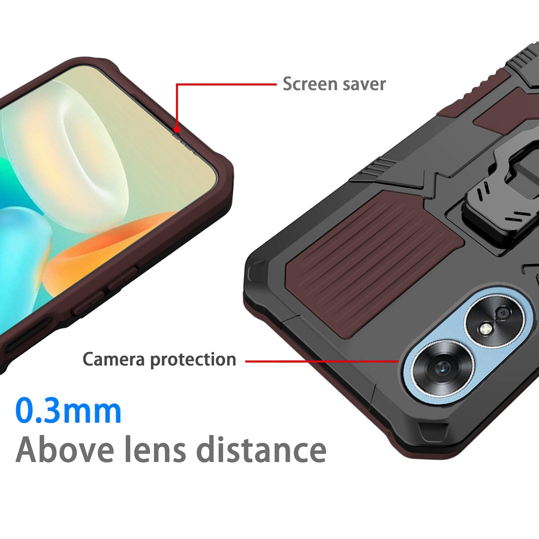 MechWarrior Project For Oppo A17 4G Kickstand Belt Clip Cover Shockproof TPU+PC Phone Case
