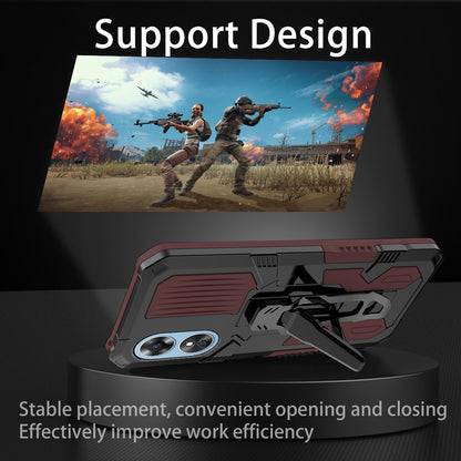 MechWarrior Project For Oppo A17 4G Kickstand Belt Clip Cover Shockproof TPU+PC Phone Case