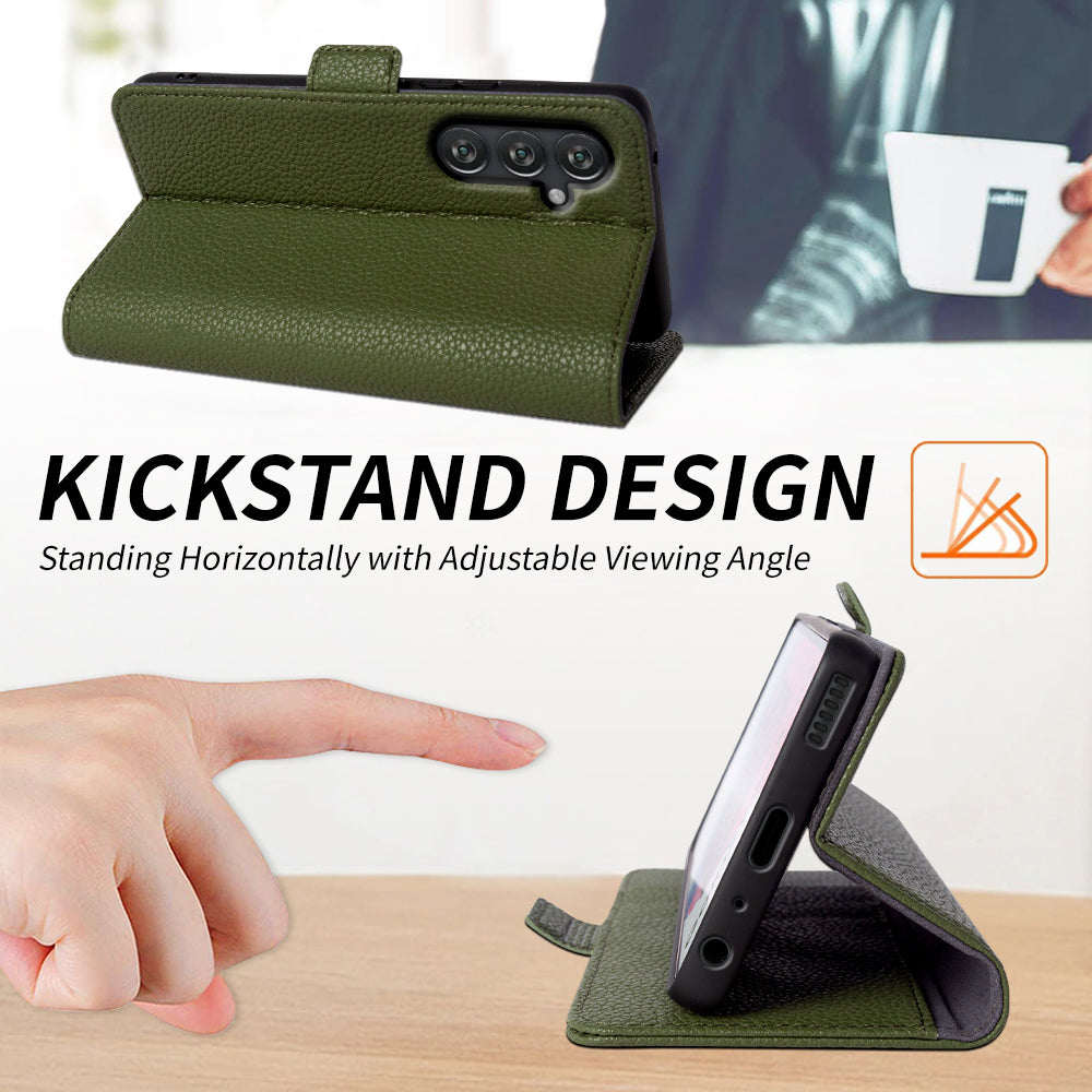 For Samsung Galaxy M13 4G Fully Wrapped Genuine Cow Leather Wallet Stand Cover Phone Flip Case