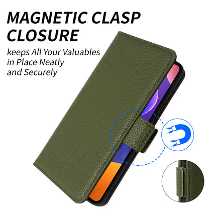 For Samsung Galaxy M13 4G Fully Wrapped Genuine Cow Leather Wallet Stand Cover Phone Flip Case